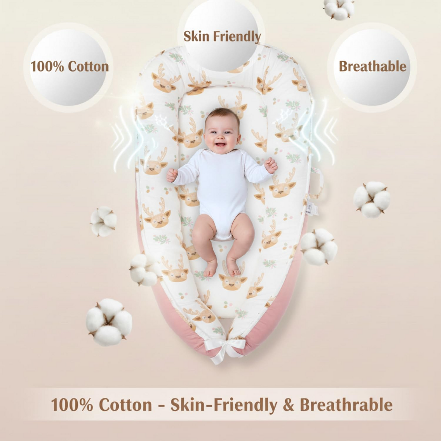 3D-Touch Breathable Lounger for Newborns