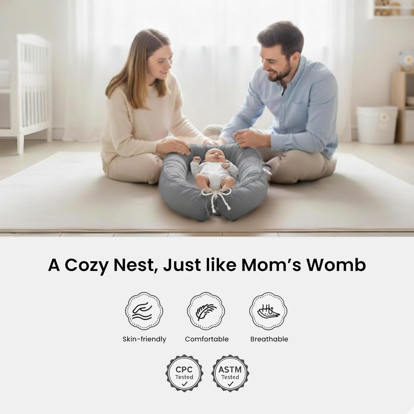 3D-Touch Breathable Lounger for Newborns