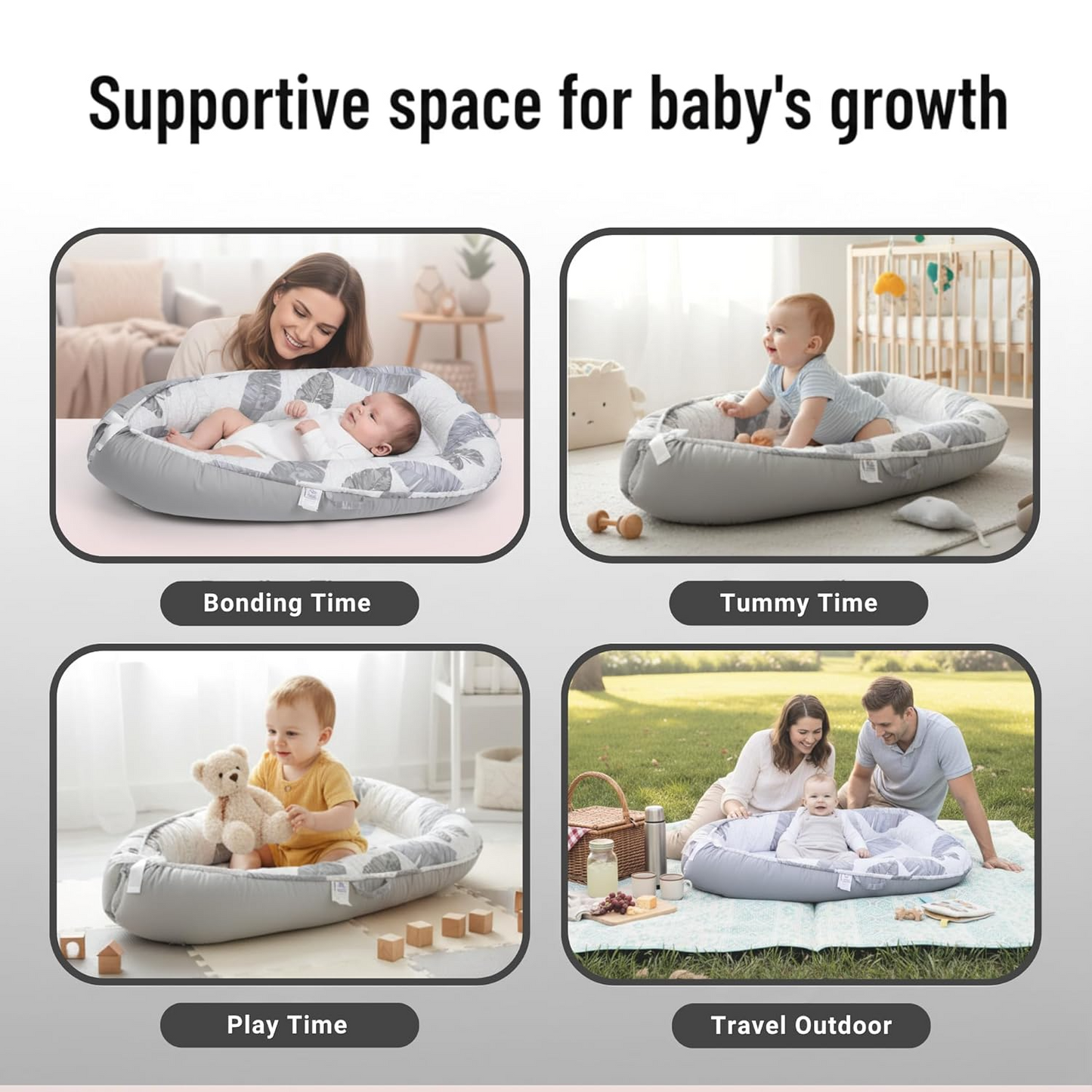 3D-Touch Breathable Lounger for Newborns